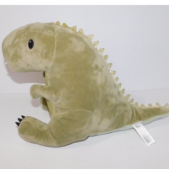 H&M Home 15" Plush Green Dinosaur Dino T- Rex Stuffed Toy Glitter Tyrannosaurus - Picture 1 of 8
